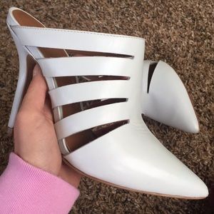 Ice blue colored mules